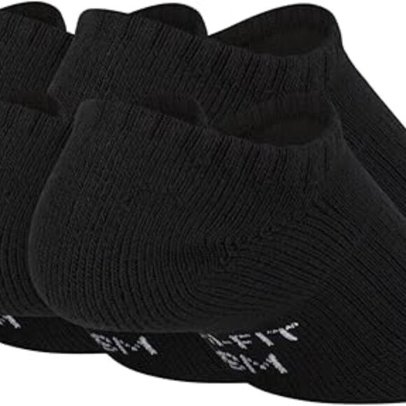 🔥 Nike No-Show Socks – 6 Pack (Youth 3Y-5Y / Women's 4-6, Black) 🔥 - Picture 2 of 2